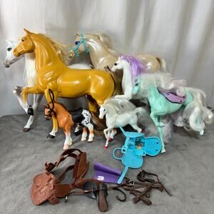Vintage 1980s/90s Plastic Toy Horse Lot Mattel Barbie Tyco Secret Wish READ FLAW